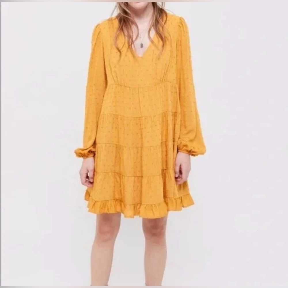 Urban Outfitters Size M Cottagecore Boho Oversized Tiered Mini Peasant Dress